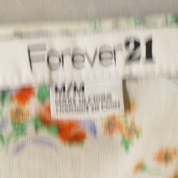 Forever 21 Cream/Orange Floral Button Front Sleeveless Blouse Size Medium - Picture 6 of 6